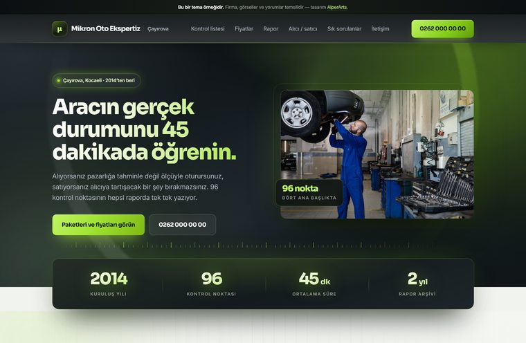Oto ekspertiz teması önizlemesi